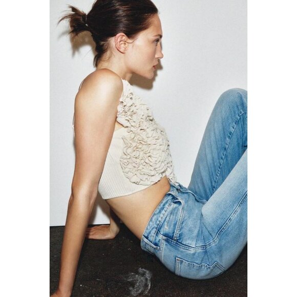 ZARA FLOWER CROP TOP - Picture 5 of 8